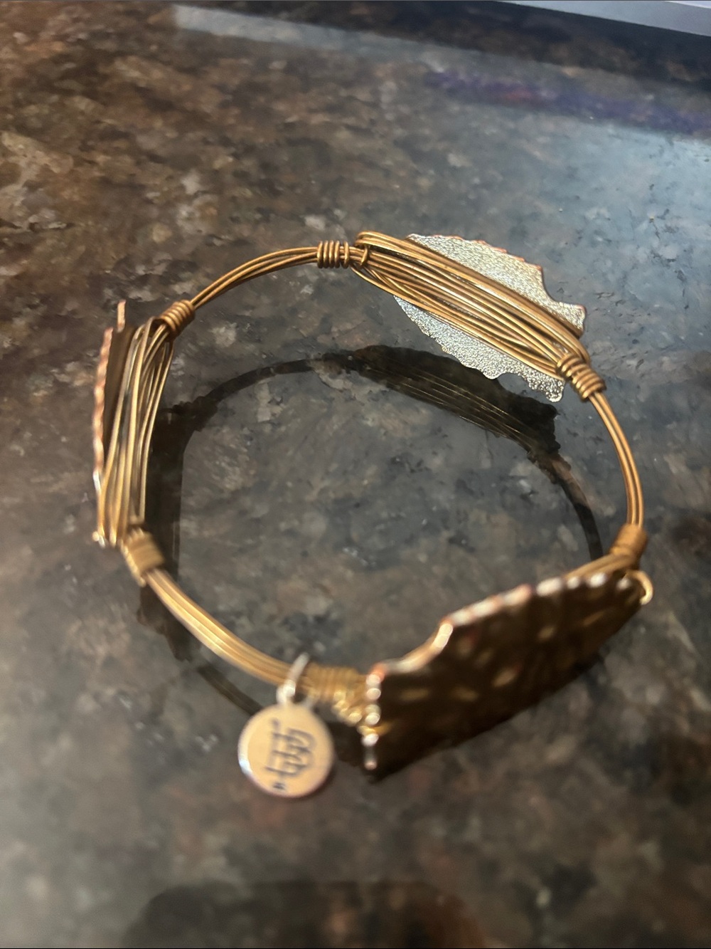 Bourbon and Bowties Gold Arrow Wire Wrapped Bracelet